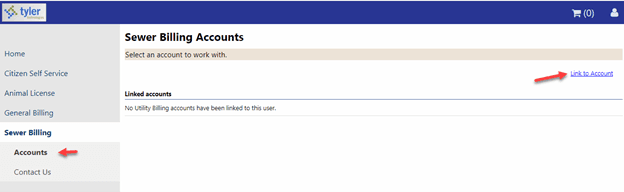 Linking a sewer account CSS Picture7